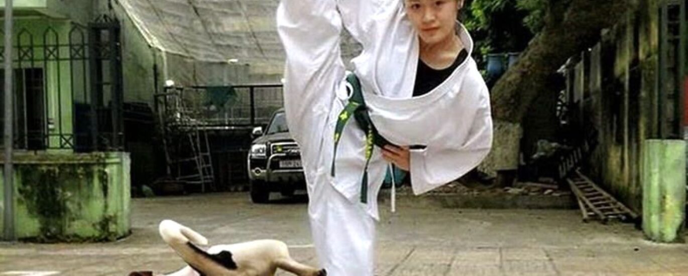 dog-peeing-on-karate-girl-1